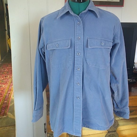 Ll Bean Blue Vintage Chamois Shirt 